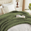 Carriediosa Chunky Knit Throw Blanket 50" X 60", 100% Hand Made Large Chenille Loop Yarn Soft Fluffy Throws for Couch Sofa Bed, Big Crochet Cozy Heavy Thick Cable Woven Blankets, Olive Green by CozyNest Decor