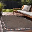 Beverly Rug Outdoor Rug 8x10 Modern Bordered Area Rugs for Indoor and Outdoor Patio Easy to Clean Non Shedding Living Room Porch Garden Washable Outside Carpet (8 x 10 Brown) by CozyNest Decor