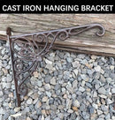KiaoTime Cast Iron Hanging Hook Bracket Wall Hanger 12" Deep Outdoor Indoor Wall Hanging Bracket Hooks for Pots Basket Bird Feeder Wind Chime Lanterms Hanger Hardware Bracket by GreenHaven Gardens