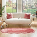 AMTOVO Faux Sheepskin Rug, Blush Pink Ultra Soft Fluffy Shag Area Rug, 2 x 6 ft Faux Fur Rug for Bedroom Sofa Throw Cushion Room Decor, Sheepskin by CozyNest Decor
