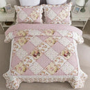 NEWLAKE Quilt Set Queen Size, Bedspread Sets Pink Botanical Floral, Reversible Quilt Bedding Set Lightweight and Breathable for All Seasons, Soft Quilted Bedspread with 2 Pillow Shams by CozyNest Decor