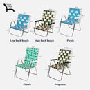 Lawn Chair USA Folding Aluminum Outdoor Patio Lawn Chair | Heavy-Duty Webbed Chairs for Camping, Sports, Beach, Yard & Tailgating | Lightweight Portable | Classic - Blue/Orange by GreenHaven Gardens