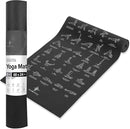 NewMe Fitness Yoga Mat for Women and Men - Large, 5mm Thick, 68 Inch Long, Non Slip Exercise Mats w/ 70 Printed Yoga Poses for Pilates, Workout and Stretching - Home and Gym Essentials by TinyTreasures Baby Boutique