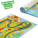 KC Cubs 3x5 Dinosaur Toy Car Dino Road Rug – Educational Play Mat Carpet for Kids, Toddlers, Nursery, Classroom, Playroom, Baby Daycare, Boys & Girls by TinyTreasures Baby Boutique