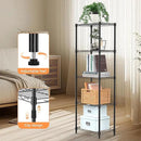 5 Tiers Shelf Metal Storage Shelves Wire Rack Closet Organizers with Wheel for Garage Kitchen Bathroom Laundry Black 11.8" D x 17.7" W x 55" H by CozyNest Decor