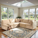 Modular Sectional Sofa with Chaise U Shaped Sectional Couch for Living Room, 5-Seater Comfy Cloud Couches, Plush Corduroy, Beige by CozyNest Decor