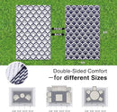 OLANLY Reversible Outdoor Rug 5x8 ft Clearance, Waterproof Outdoor Plastic Straw Rug with Interlacing Pattern, RV Mat for Patio, Camping, Balcony, Deck, Backyard, Navy & White by CozyNest Decor