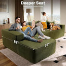 104" Cloud Sectional Couches for Living Room,L Shaped Boneless Couch in A Box,Sleeper Sofa with Comfy Chaise No Assembly Required,Green by CozyNest Decor