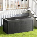 320 Gallon Resin Deck Box, Waterproof Outdoor Storage Bin for Patio Furniture, Pool Accessories, and Garden Tools, Lockable & UV-Resistant, Black by CozyNest Decor