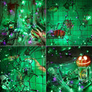 Brizled Purple & Green Halloween Lights, 33ft 100 LED Halloween String Lights 5mm Wide Angle String Lights, 120V UL Certified Connectable Halloween Lights Outdoor for Party Halloween Decor, Black Wire by TinyTreasures Baby Boutique