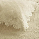 MarCielo 3-Piece 100% Cotton Oversized Bedspread Lightweight Quilt Coverlet Embroidery Farmhouse Bedding Set (Tk Beige Khaki, Oversized Queen (100"x106")) by CozyNest Decor