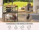 Gizoon Bar Cart, 3 Tier Coffee Cart with Lockable Wheels, 12-Bottle Wine Rack, and Hanging Glass Holder, Kitchen Rack with Removable Tray, for Kitchen, Dining Room, Entertaining, Club Party,Retro by CozyNest Decor