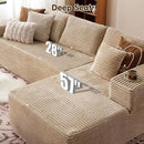 ovios 104" Cloud Sectional Couch with L-Shape Chaise,Modern Modular Sofa with Deep Seat, Upholstered Couches for Living Room Bedroom,No Assembly Required, Beige (Plush Corduroy Fabric) by CozyNest Decor