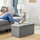 SONGMICS MAZIE Collection - 30 Inches Ottoman Storage Bench, 21 Gal. Folding Chest with Breathable Linen-Look Fabric, Load up to 660 lb, for Entryway, Living Room, Bedroom, Light Gray ULSF001G02 by CozyNest Decor