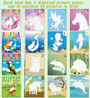 90shine 4PCS Sticker Books for Kids Ages 4-8 Sea-Maid Horned Horse Zoo Pet Themed Designs Party Gift Create 44 Pictures by TinyTreasures Baby Boutique