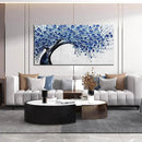 Large Wall Art for Living Room Bedroom Home Office Blue Tree of Life Wall Art Floral Picture Framed Wall Decor Modern Canvas Prints 29x59 In by CozyNest Decor