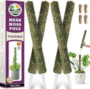 DUSPRO Stackable Mesh Moss Pole for Plants Monstera Potted Plant Stakes for Indoor Plants Extendable Plant Pole Moss Sticks for Plants Climbing Vine Supporting Monstera Trellis 4Pack 71'' by GreenHaven Gardens