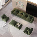 Modern Minimalist Chenille Modular Sectional Sofa, Oversized 8-Seater Sleeper Sofa with Movable Ottoman, Thick Cushions, Upholstered Couch for Living Room, Bedroom, Office, Apartment(Green,8-Seater) by CozyNest Decor