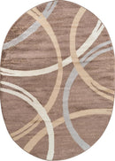 Rugshop Modern Wavy Circles Design Oval Area Rug 5' x 7' Brown by TinyTreasures Baby Boutique