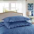 MarCielo 3-Piece 100% Cotton Oversized Bedspread Lightweight Quilt Coverlet Embroidery Farmhouse Bedding Set (Tf Midtone Blue, Oversized King (118"x106")) by CozyNest Decor