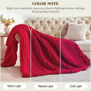 Carriediosa Chunky Knit Throw Blanket 60" X 80" Twin, 100% Hand Made Large Chenille Loop Yarn Soft Fluffy Throws for Couch Sofa Bed, Big Crochet Cozy Heavy Thick Cable Woven Blankets, Red by CozyNest Decor