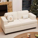 Sofa, 63” Comfy Loveseat Sofa Couch with Deep Seats, Couch for Living Room, Modern Sleeper Sofa, Beige Chenille by CozyNest Decor
