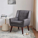HUIMO Accent Chair Living Room Chair, Upholstered Button Tufted Armchair, Linen Fabric Sofa Chairs for Bedroom, Living Room, Mid Century Modern Comfy Reading Chair (Grey) by CozyNest Decor