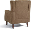 Accent Chair, Upholstered Armchair with Button Tufted High Back & Solid Wood Legs, Comfy Wingback Reading Single Sofa Chair for Small Spaces, Living Room, Bedroom (Brown, Set of 2) by CozyNest Decor