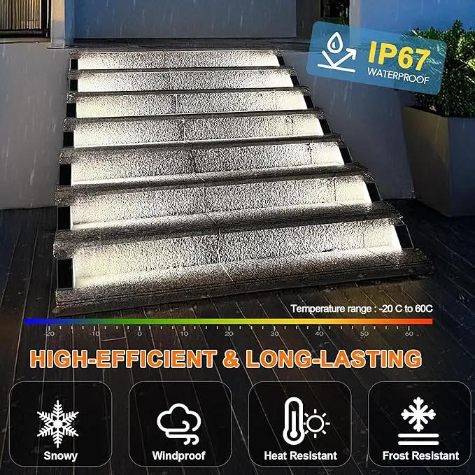 LED Solar Step Lights Waterproof Outdoor Stair Lights, Solar Deck Lights Outdoor Decor IP67 Solar Lights for Yard, Patio, Garden, Walkways, Front Door, Pathway, Driveway (8), photo 4 of 6