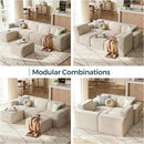 LINSY HOME Modular Sectional Sofa, 134" Boneless Couch U Shaped 4-Seat Sofa with 2 Movable Ottomans, Corduroy Sectional Cloud Couches for Living Room, No Assembly Required, Beige by CozyNest Decor