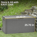 EAST OAK Outdoor Storage Box, 100 Gallon Deck Box, Waterproof Resin Storage Bench for Patio Cushions, Gardening Tools, Pool Accessories, Lockable, UV Resistant, Grey by GreenHaven Gardens