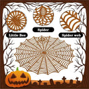 Sfcddtlg 6 Pcs Halloween Spider Web Placemats- 15"" Heat Insulation Halloween Placemats Spider Web Table Mats- Hollow Out Spiderweb Coasters Placemat for Dining Table Halloween Decoration (Brown) by CozyNest Decor
