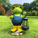 Frog Garden Statue with Solar Light, Gardener Frog Decoration with Solar Lantern Light for Home, Outdoor, Garden, Patio and Yard Decor, Best Gifts for Mom/Grandma, Grandma's Garden by GreenHaven Gardens