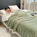 UKELER Sherpa Bed Blanket 80 × 90 inch, Ultra Soft Queen Size Throw Blanket for All Season, 470 GSM Cozy Plush Striped Fleece Blankets for Bedroom Living Room Dorm Hostel Sofa Camping, Green by CozyNest Decor
