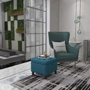 Adeco Square Fabric Storage Ottoman with Tufted Flip Top, 18x18x15 by CozyNest Decor