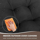 RACE LEAF Patio Chair Cushions 17x17 Inch 4 Pack, Thickened Outdoor Cushions Water Resistant Stain Resistant Non-Slip Ties (Black) by GreenHaven Gardens