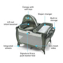 Graco Pack 'n Play Travel Dome Playard | Includes Travel Bassinet by TinyTreasures Baby Boutique