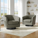 Swivel Barrel Accent Chair, Modern Round Chenille Fabric Arm Chair for Living Room, Bedroom, Comfy Club Reading Chairs for Adults（Chenille Fabric, Tan, Set of 1 by CozyNest Decor