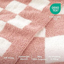 Joiedomi Throw Blanket for Couch, Pink White Checkered Knitted Blankets Gifts for Women Mom Girls, Cozy Cute Soft Throw Home Room Decor Aesthetic Women Mothers Birthday Gifts 50x70 Inches by CozyNest Decor