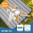 Picnic Blankets Extra Large Outdoor - Beach Blanket Waterproof Sandproof with Shoulder Strap, Machine Washable, Picnic Mat with Stakes for Grass Concert, Park.BohoGeometry by TinyTreasures Baby Boutique