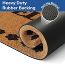 Barnyard Designs Natural Coco Coir Heavy Duty Backing Doormat - Large Cute Non-Slip Front Door Welcome Mat for Outside Entrance or Porch Entry, Brown (17x30, Welcome Paws) by CozyNest Decor