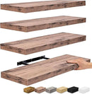 Sorbus Floating Shelves for Wall - 24" Bathroom Shelves, Wall Decor for Bedroom, Kitchen, Living Room, Home Decor & Book Storage - Mounted Floating Shelf with Invisible Brackets (Mahogany, 4 Pack) by CozyNest Decor