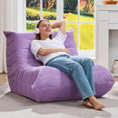 Bean Bag Chairs for Adults Giant Bean Bag Chair Memory Foam BeanBag Chair Big Bean Bag Sofa with Filler Faux Fur Fireside Beanbags Lazy Sofa for Living Room Bedroom Dorm Office (Purple Corduroy) by CozyNest Decor
