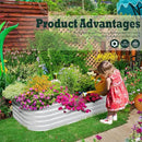 BPS 6-in-1 Metal Raised Garden Bed, 5.5x4 FT Galvanized Planter Raised Beds for Vegetables, Flowers 17'' Extra Tall by GreenHaven Gardens