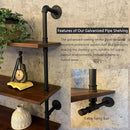 Industrial Pipe Wall Shelves Pipe Shelving with Real Wood Plank ,48 Inches Floating Shelves for Wall Farmhouse Pipe Book Shelves Dark Brown 5 Tier for Kitchen,Living Room Decor and Bar Shelving by CozyNest Decor