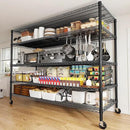 REIBII 85.7"H Storage Shelves 2998LBS Metal Shelving Units with Wheels&Feet, 5 Tier Garage Shelving Heavy Duty Adjustable Wire Shelf for Pantry Garage Commercial Industrials, 85.7"H X 55.5"W X 24.2"D by CozyNest Decor