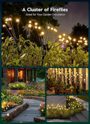 Solar Garden Lights - 8 Pack 12 LED Solar Firefly Lights with 2 Lighting Mode, Sway by Wind, Waterproof Solar Outdoor Light for Yard Patio Walkway Decoration, Warm White by GreenHaven Gardens