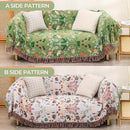 Boho Throw Blanket for Bed, 100% Cotton Ultra Soft Rustic Quilt King Blanket Florals and Animals Printed Farmhouse Decor Large Bed Blankets,90"×98" All Season Rustic Throw for Sofa Couch Chair by CozyNest Decor