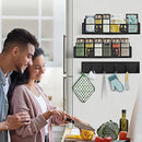 3 Pack Moveable No Drilling Heavy Magnet Spice Rack for Refrigerator Organizers and Storage,Space Saving Kitchen Organization with Magnetic Hooks,Owl Kitchen & Home Decor(Black) by CozyNest Decor