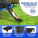 Universal Trampoline Slide with Buffer Region, Heavy Duty Steel Trampoline Accessory, for 8 10 12 14 15 16FT Trampoline, Ideal for Children or Kids to Climb up and Slide Down. (Black) by TinyTreasures Baby Boutique